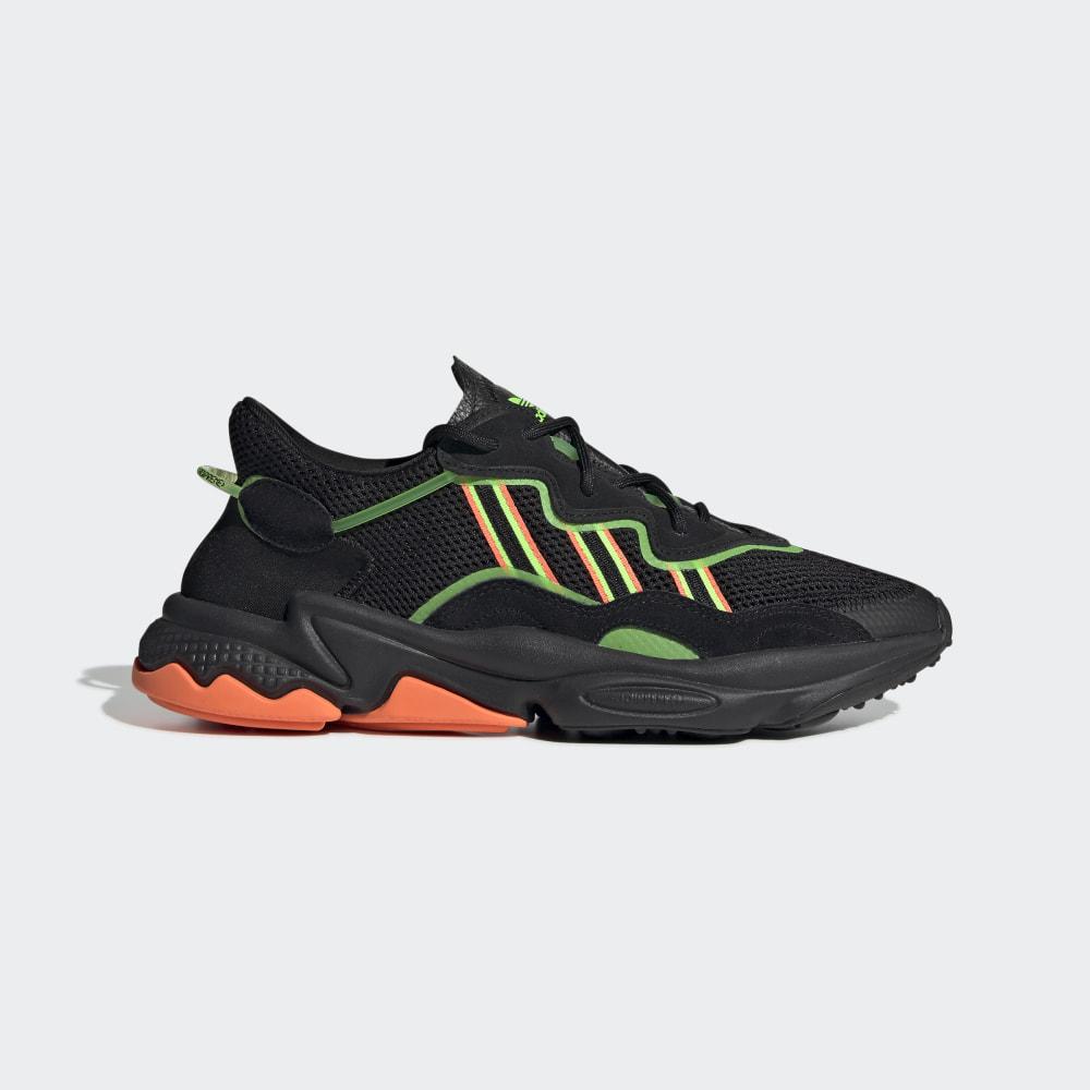 Adidas Men's OZWEEGO Originals Shoes Black/Green/Coral Ireland EE5696